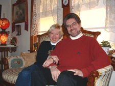 Cindy and Mark Vogel, Marcin Antiques, specializing in vintage and antique holiday memorabilia