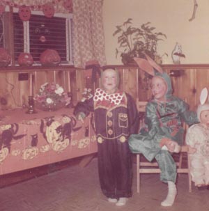 My sister and me at Halloween ca. 1962.